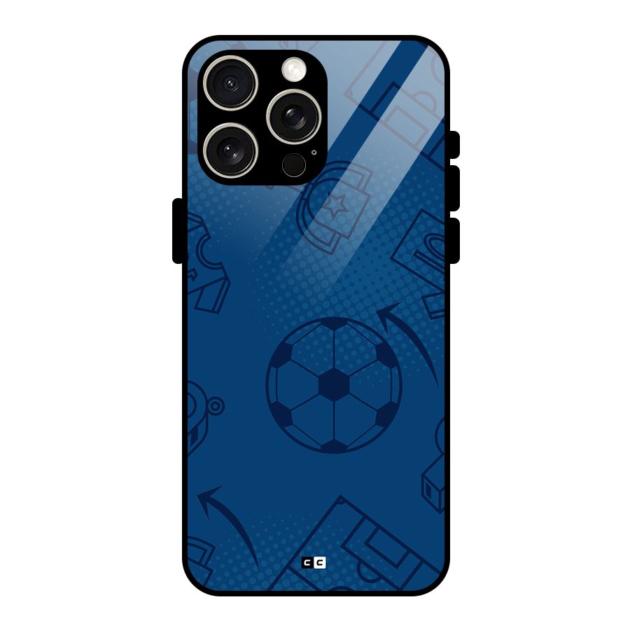 Football Texture Glass Back Case for iPhone 15 Pro Max