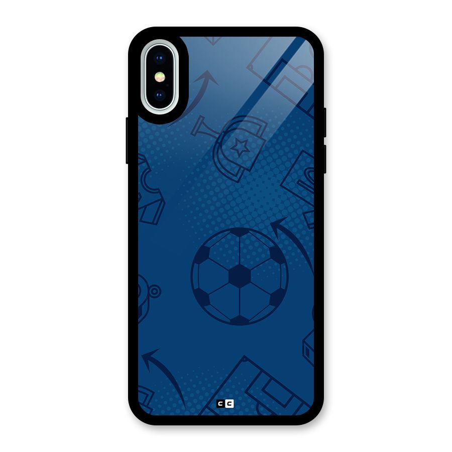 Football Texture Glass Back Case for iPhone XS