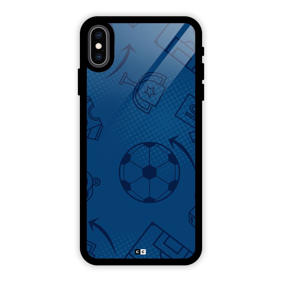 Football Texture Glass Back Case for iPhone XS Max