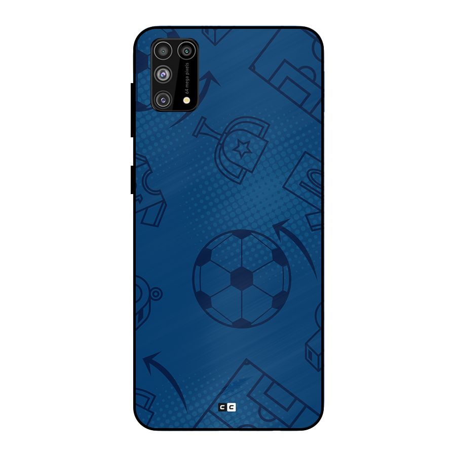 Football Texture Metal Back Case for Galaxy F41