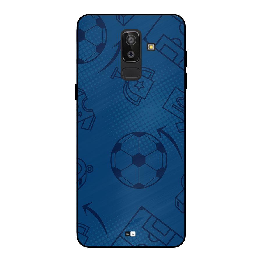 Football Texture Metal Back Case for Galaxy J8