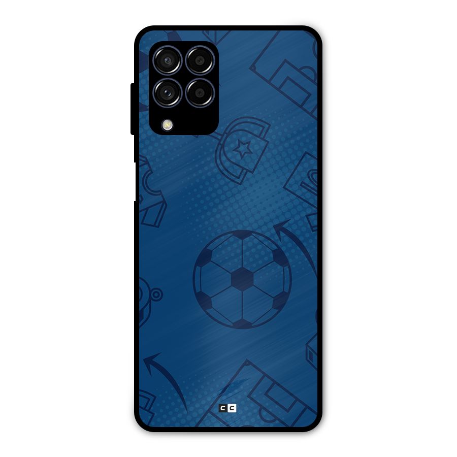 Football Texture Metal Back Case for Galaxy M53 5G