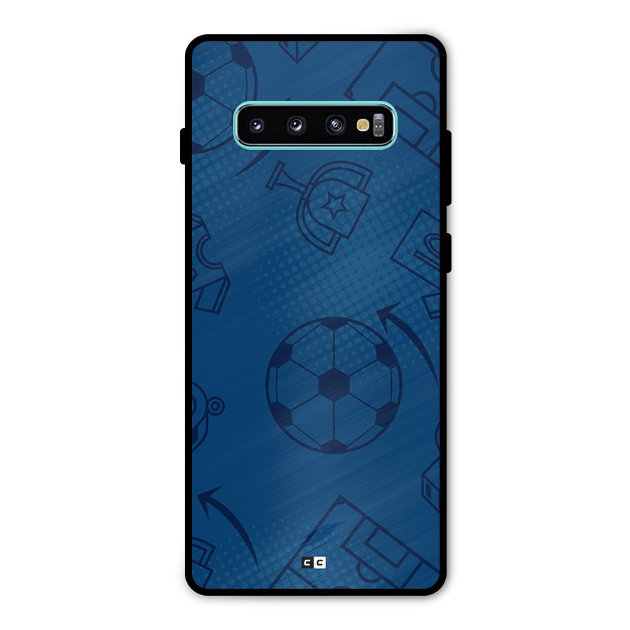 Football Texture Metal Back Case for Galaxy S10 Plus