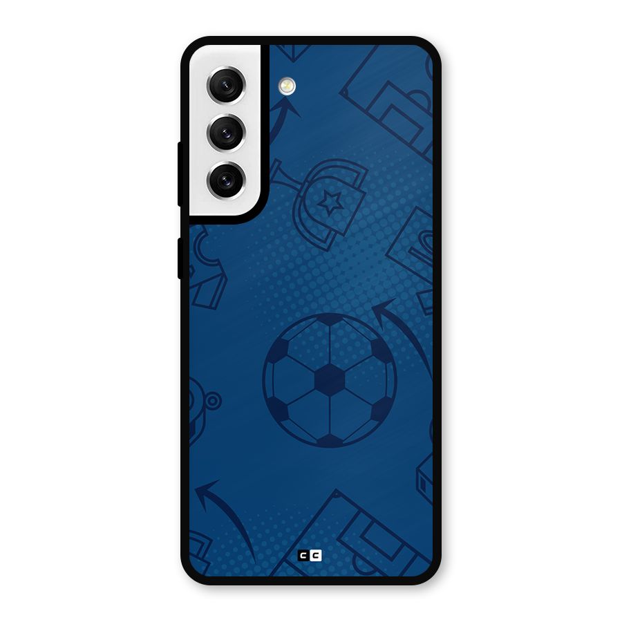 Football Texture Metal Back Case for Galaxy S21 FE 5G