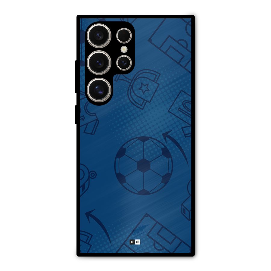 Football Texture Metal Back Case for Galaxy S24 Ultra