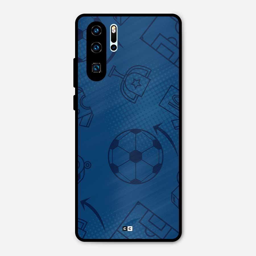 Football Texture Metal Back Case for Huawei P30 Pro