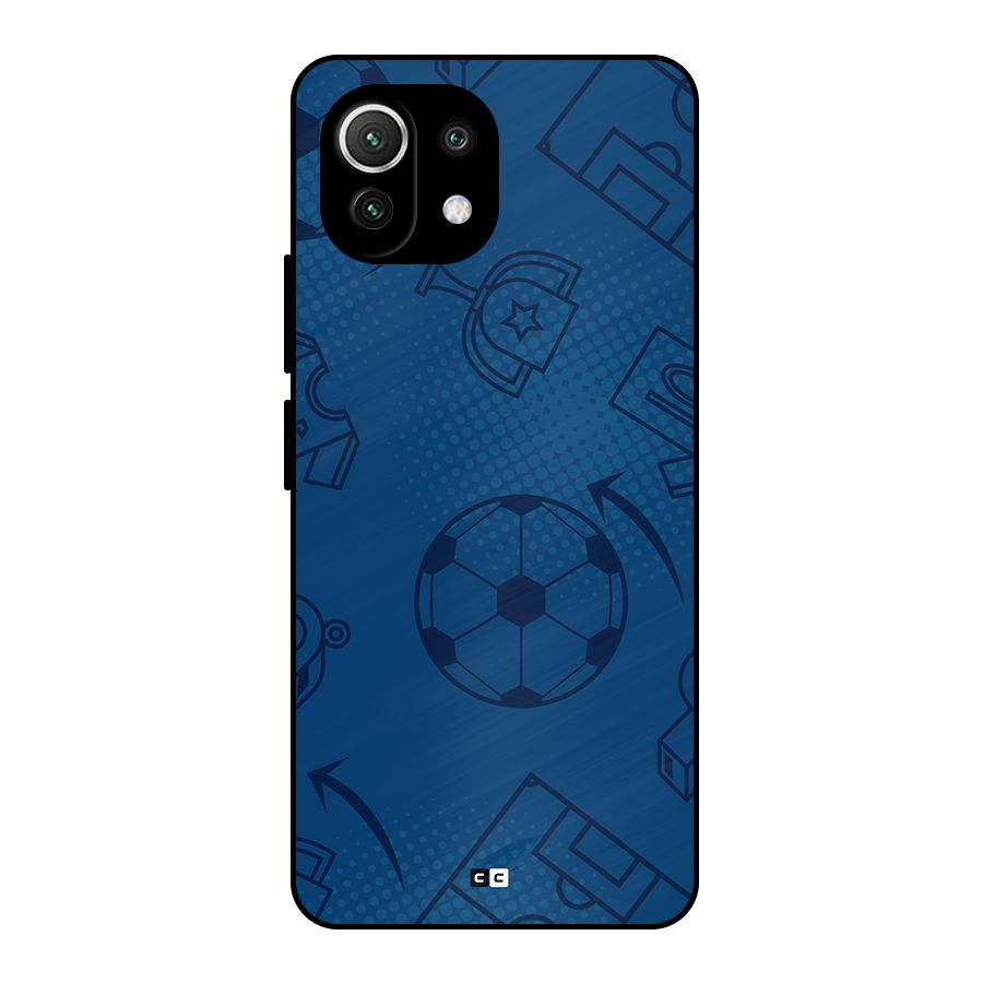 Football Texture Metal Back Case for Mi 11 Lite NE 5G