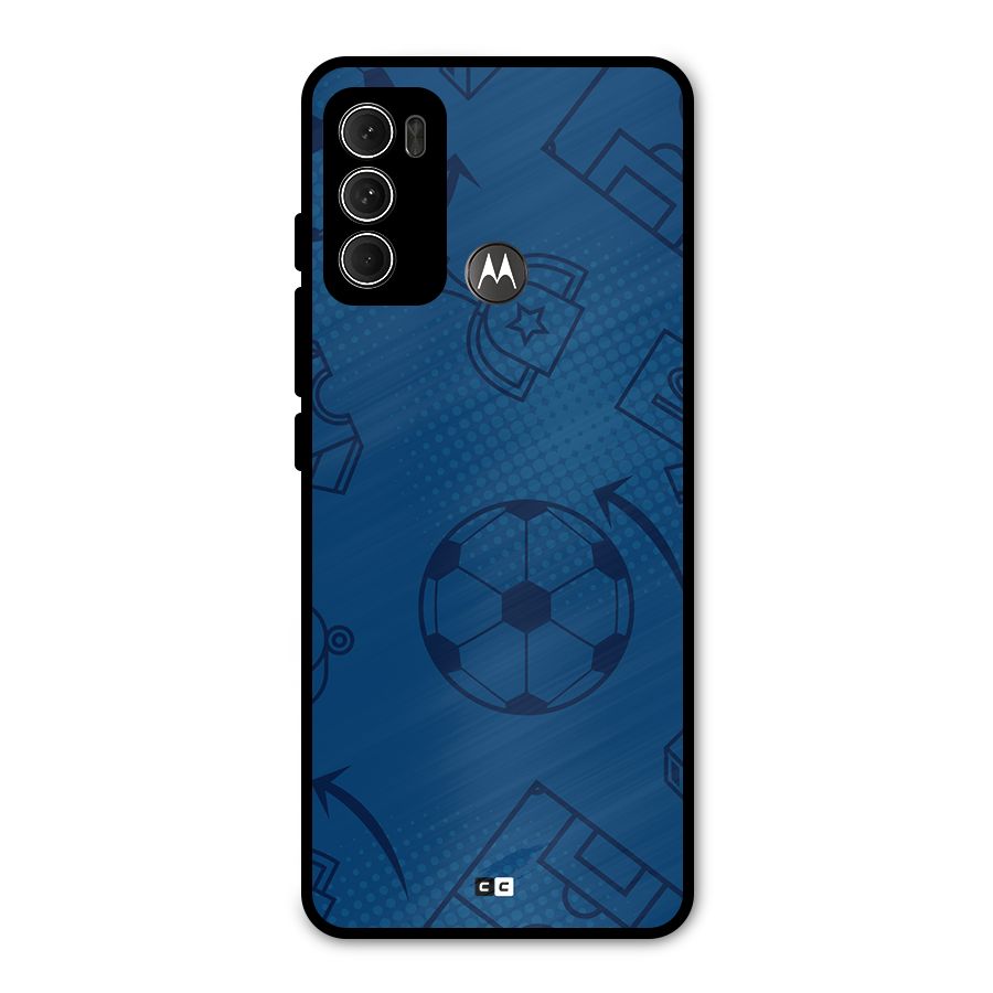 Football Texture Metal Back Case for Moto G60