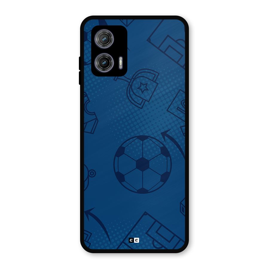Football Texture Metal Back Case for Moto G73