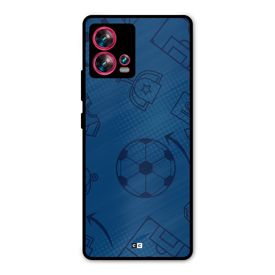 Football Texture Metal Back Case for Motorola Edge 30 Fusion
