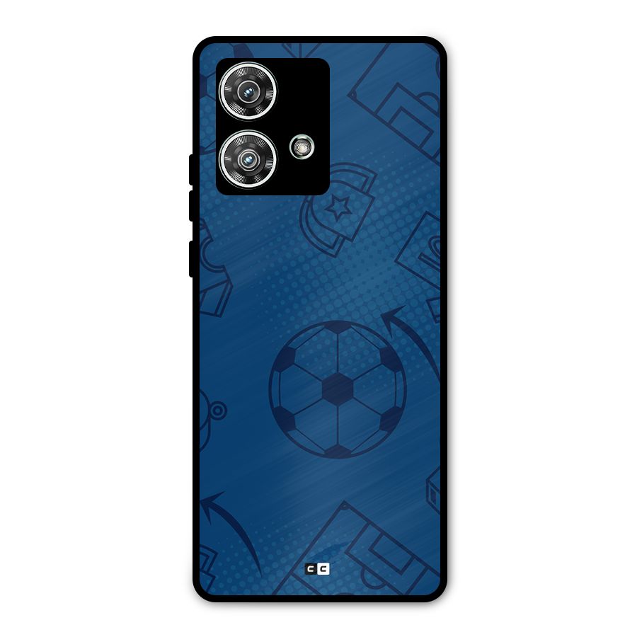 Football Texture Metal Back Case for Motorola Edge 40 Neo