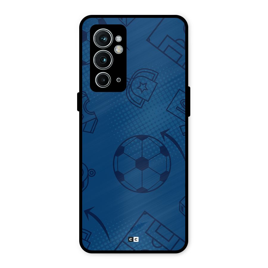 Football Texture Metal Back Case for OnePlus 9RT 5G