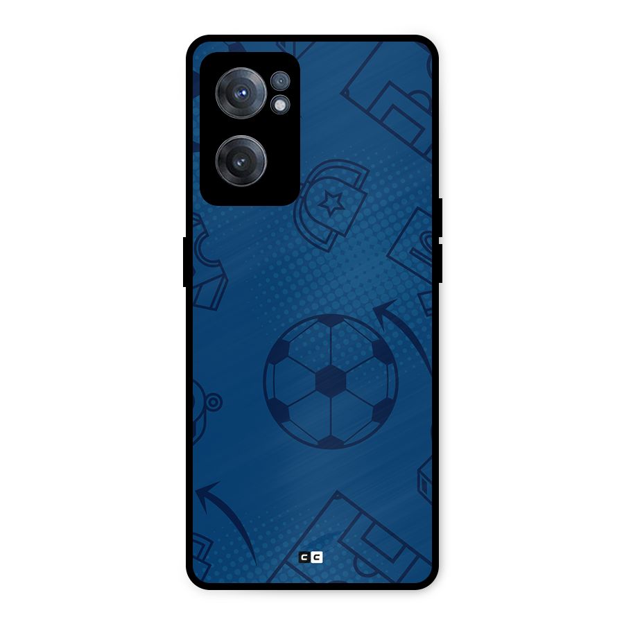 Football Texture Metal Back Case for OnePlus Nord CE 2 5G