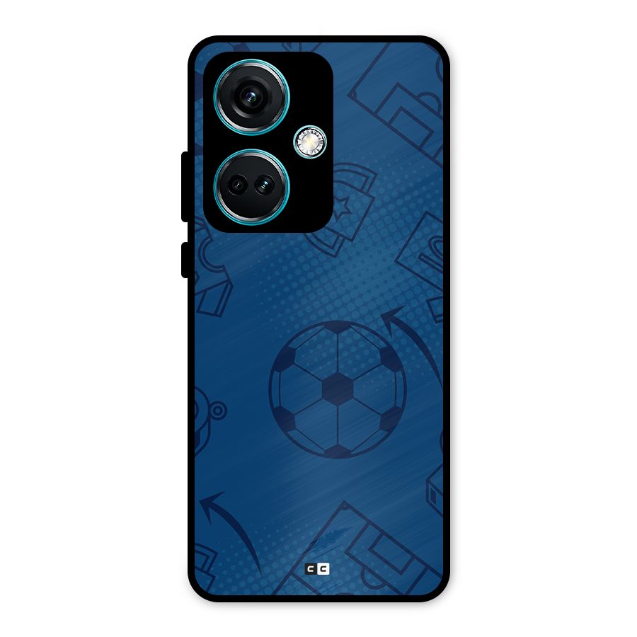 Football Texture Metal Back Case for OnePlus Nord CE 3 5G