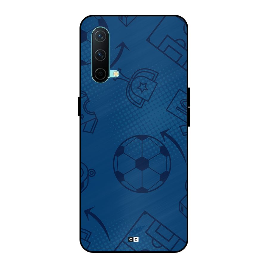 Football Texture Metal Back Case for OnePlus Nord CE 5G