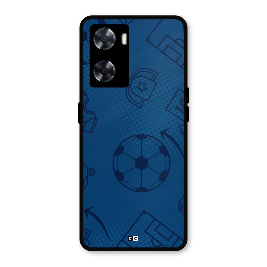 Football Texture Metal Back Case for Oppo A77s