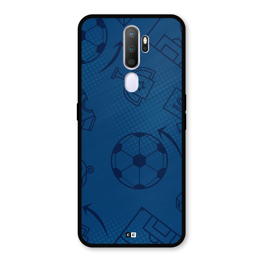 Football Texture Metal Back Case for Oppo A9 (2020)