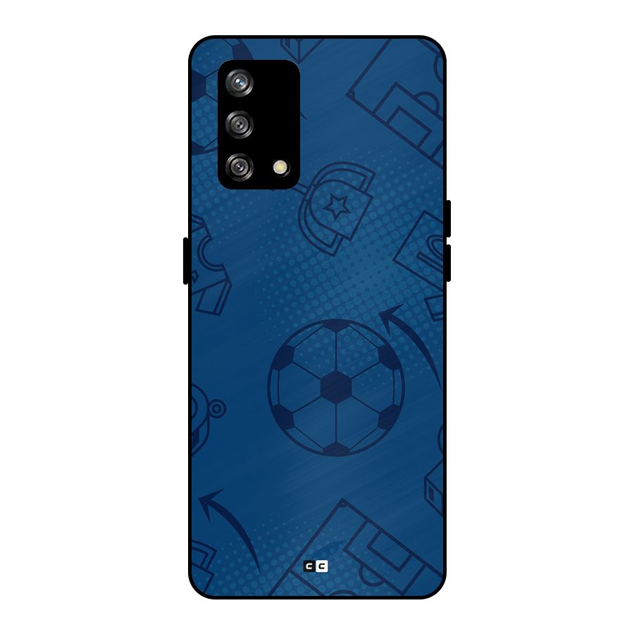 Football Texture Metal Back Case for Oppo F19