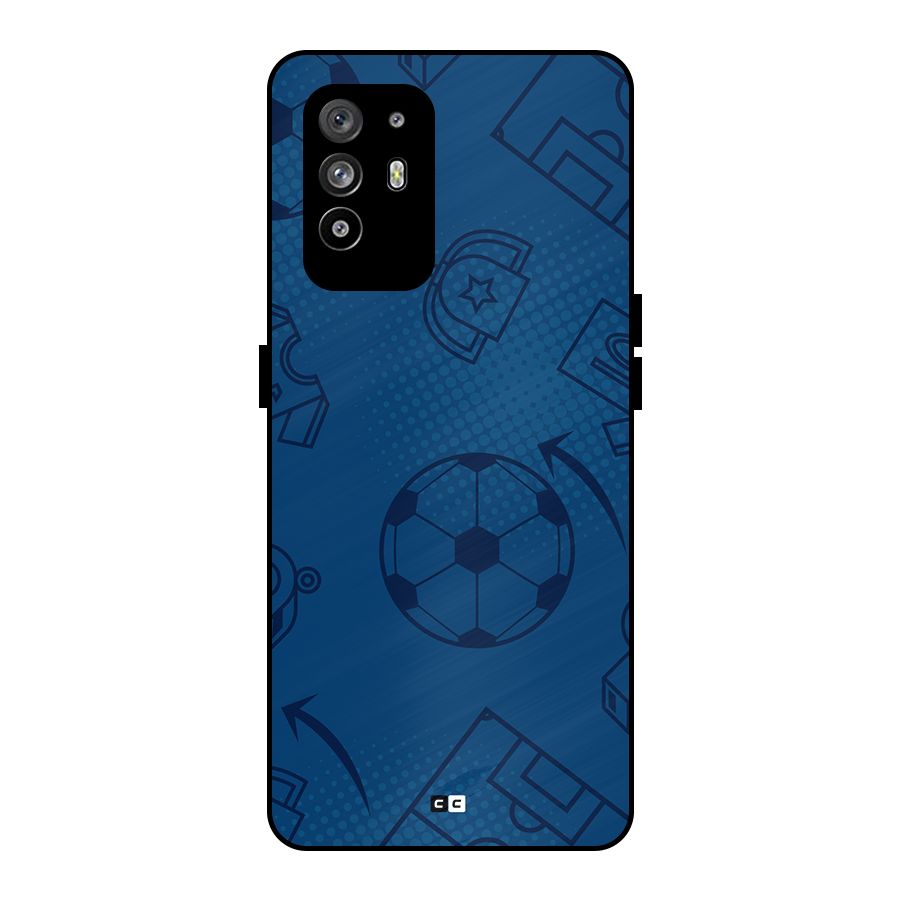 Football Texture Metal Back Case for Oppo F19 Pro Plus 5G