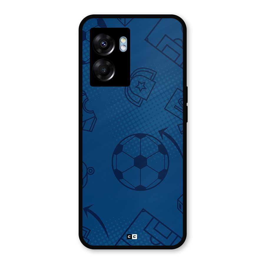 Football Texture Metal Back Case for Oppo K10 (5G)