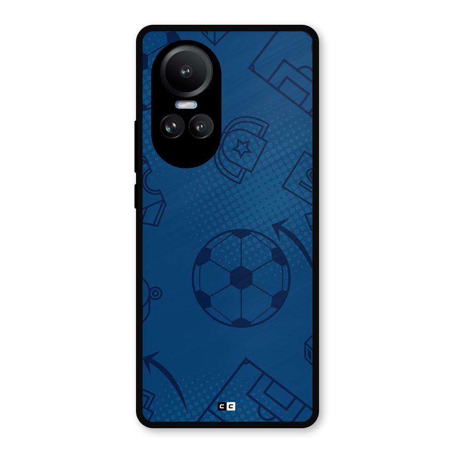 Football Texture Metal Back Case for Oppo Reno10 Pro