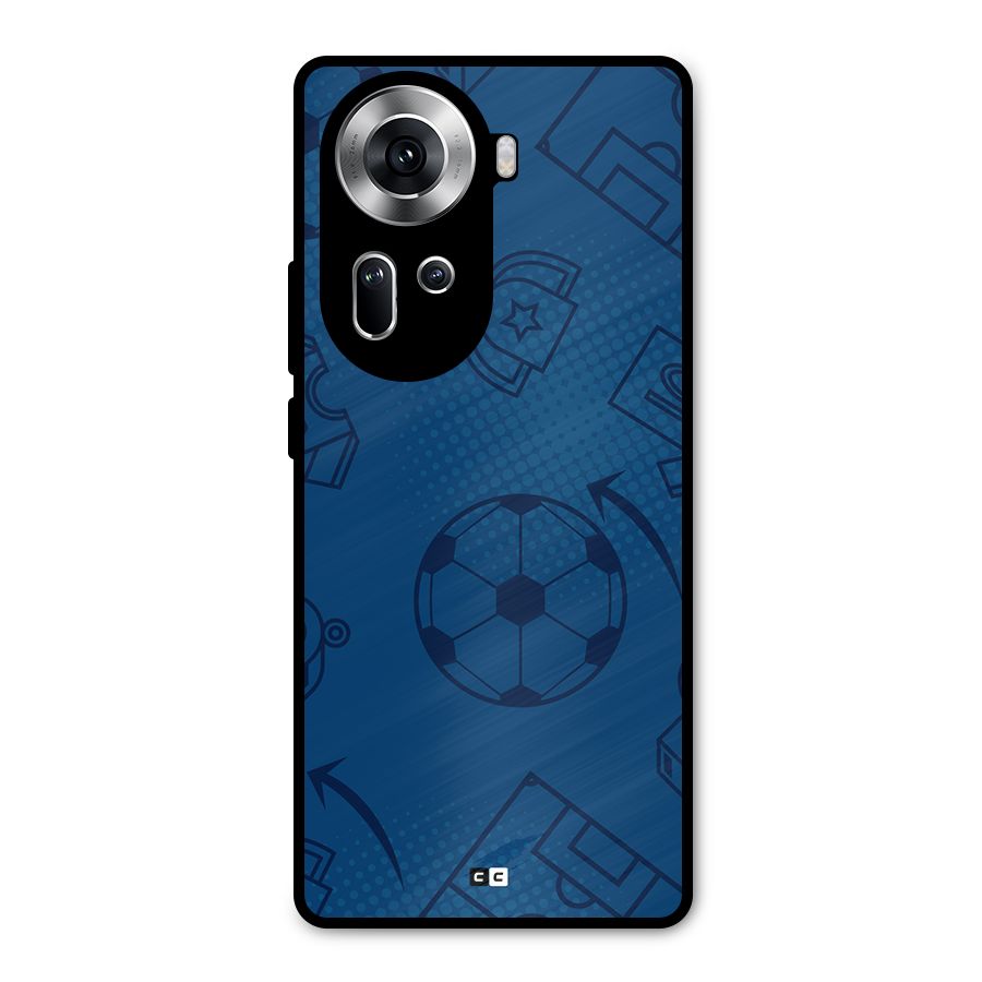 Football Texture Metal Back Case for Oppo Reno11 5G