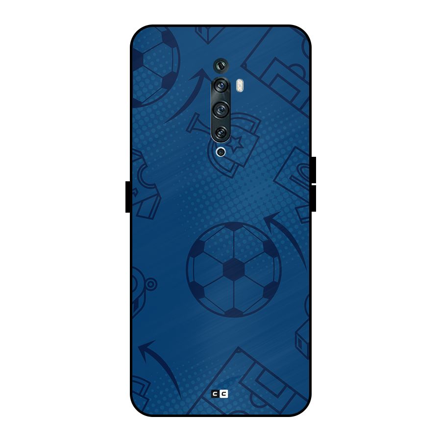 Football Texture Metal Back Case for Oppo Reno2 F