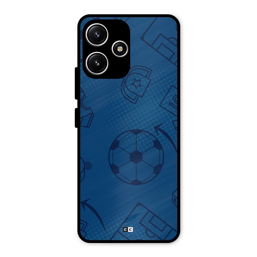 Football Texture Metal Back Case for Poco M6 Pro