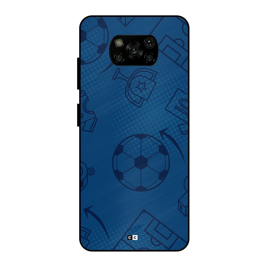 Football Texture Metal Back Case for Poco X3