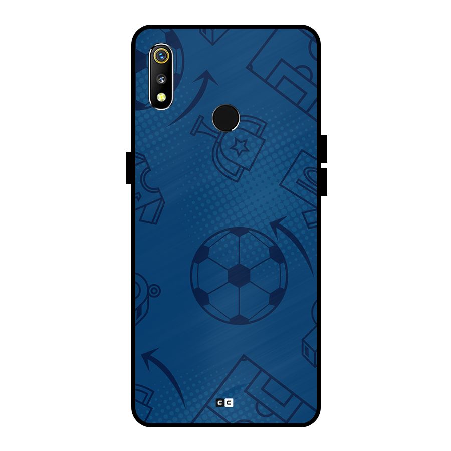 Football Texture Metal Back Case for Realme 3i