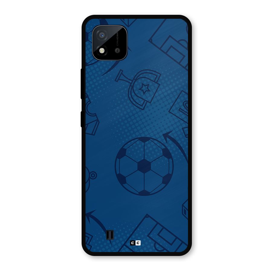 Football Texture Metal Back Case for Realme C11 2021