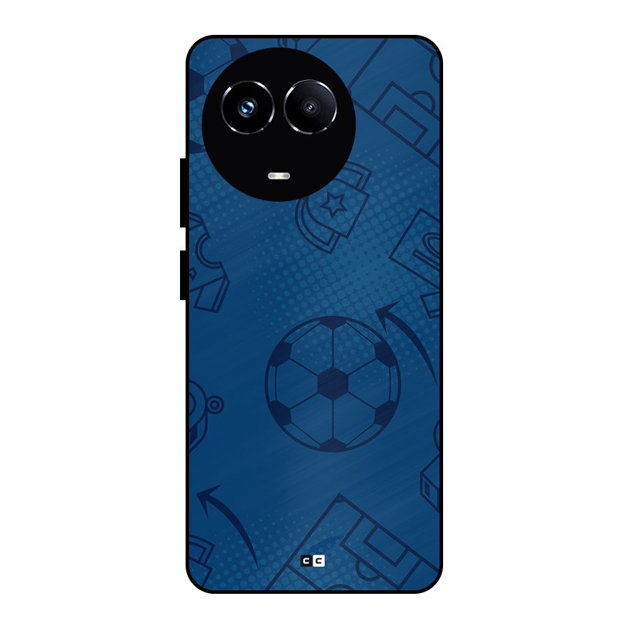Football Texture Metal Back Case for Realme Narzo 60X
