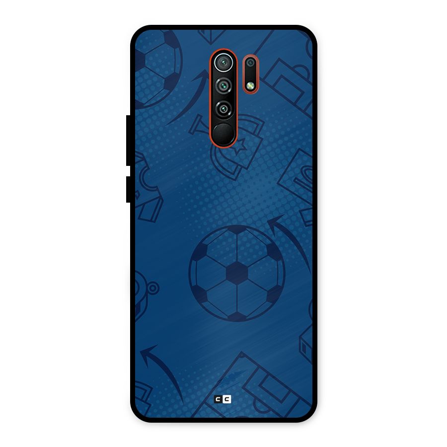 Football Texture Metal Back Case for Redmi 9 Prime