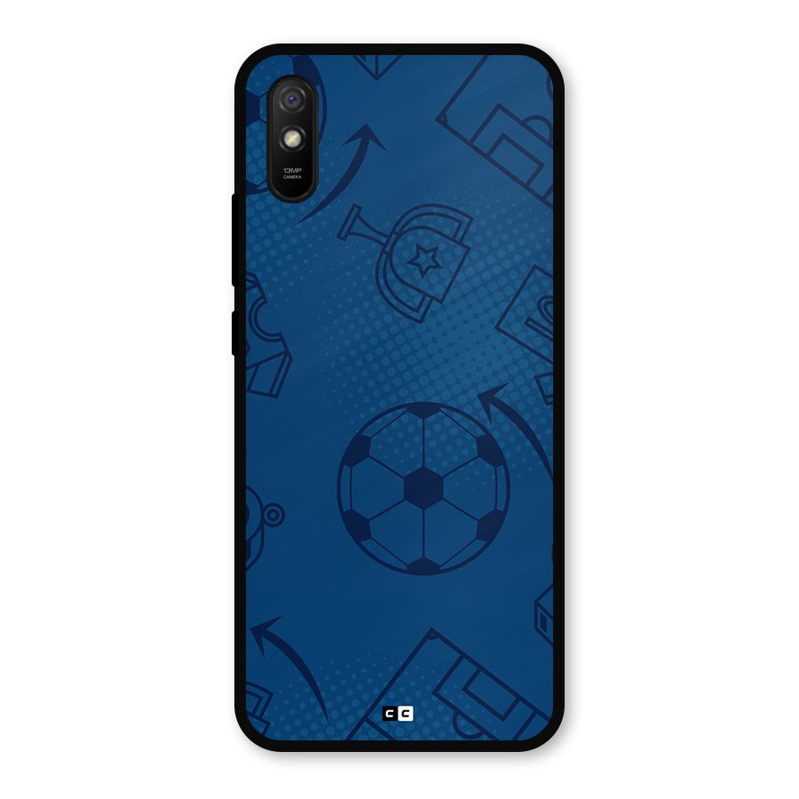 Football Texture Metal Back Case for Redmi 9a