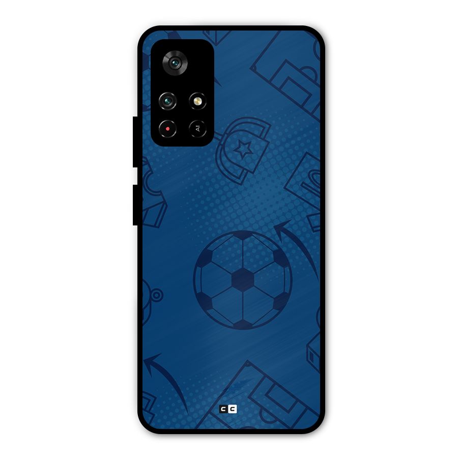 Football Texture Metal Back Case for Redmi Note 11T 5G