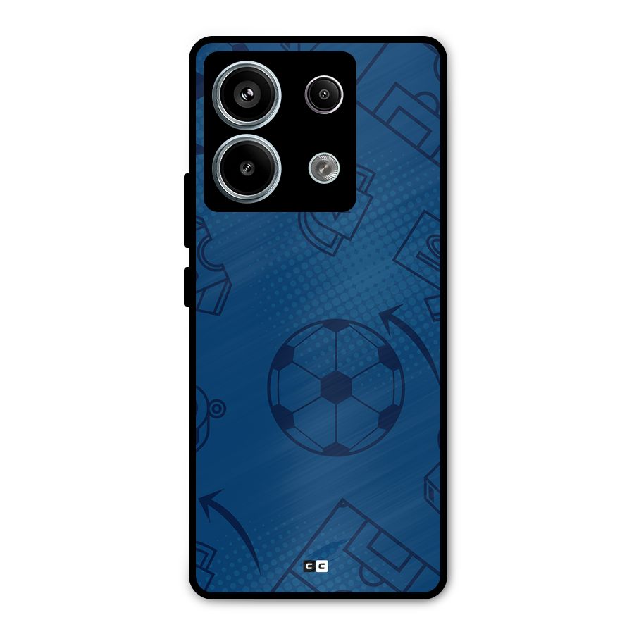 Football Texture Metal Back Case for Redmi Note 13 Pro 5G