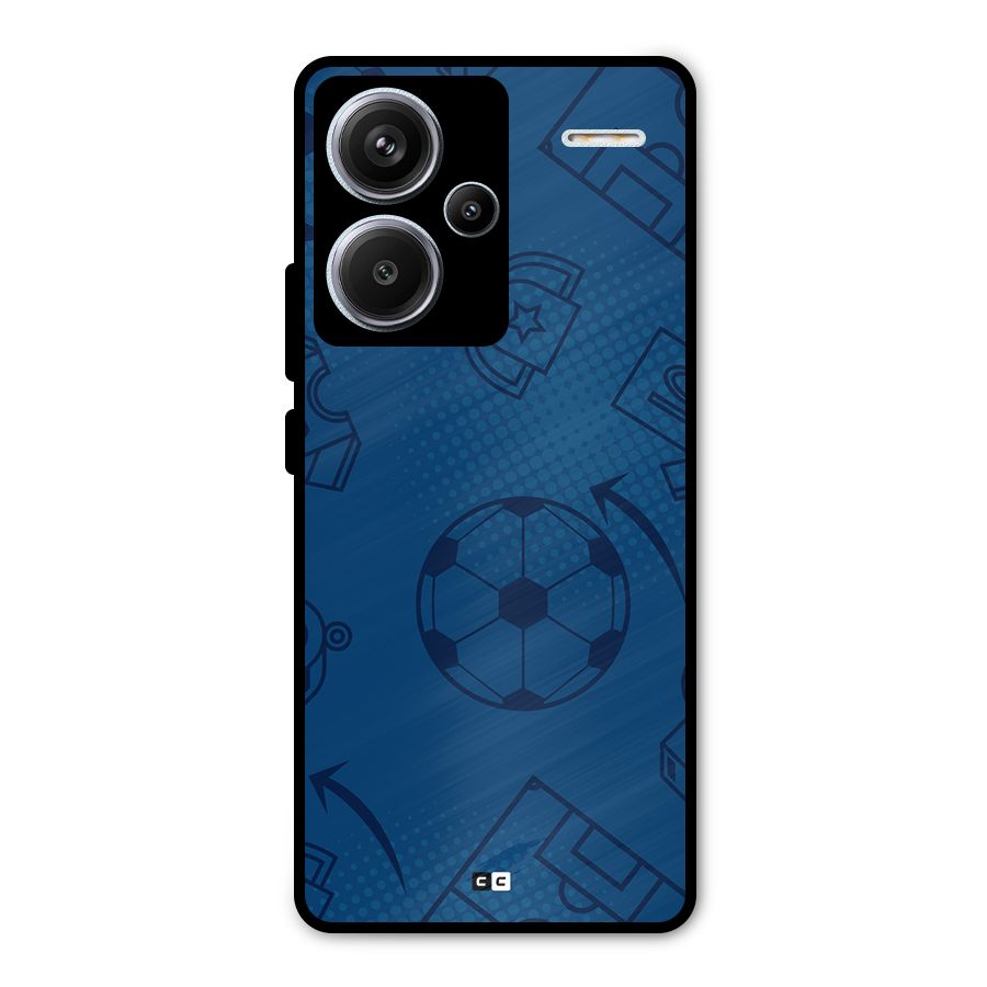 Football Texture Metal Back Case for Redmi Note 13 Pro Plus