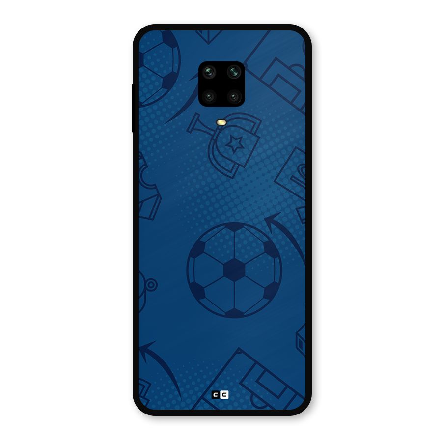 Football Texture Metal Back Case for Redmi Note 9 Pro