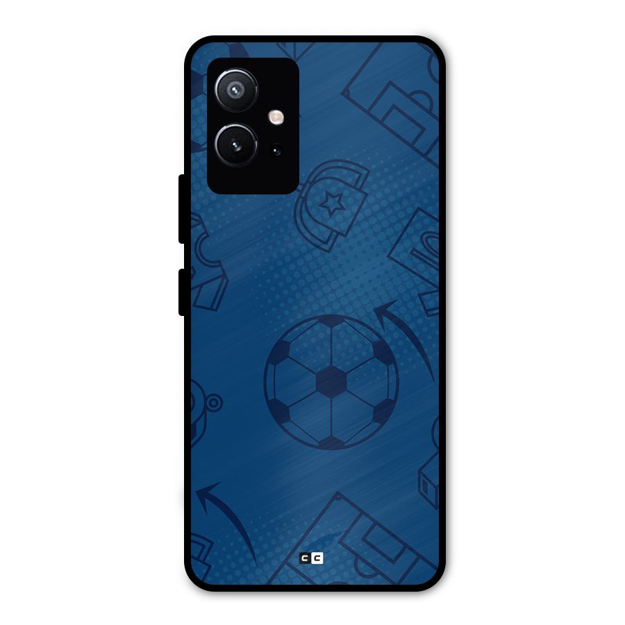 Football Texture Metal Back Case for Vivo T1 5G