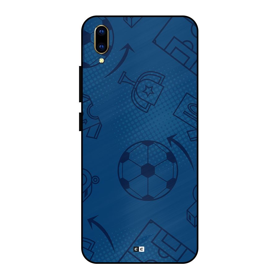 Football Texture Metal Back Case for Vivo V11 Pro