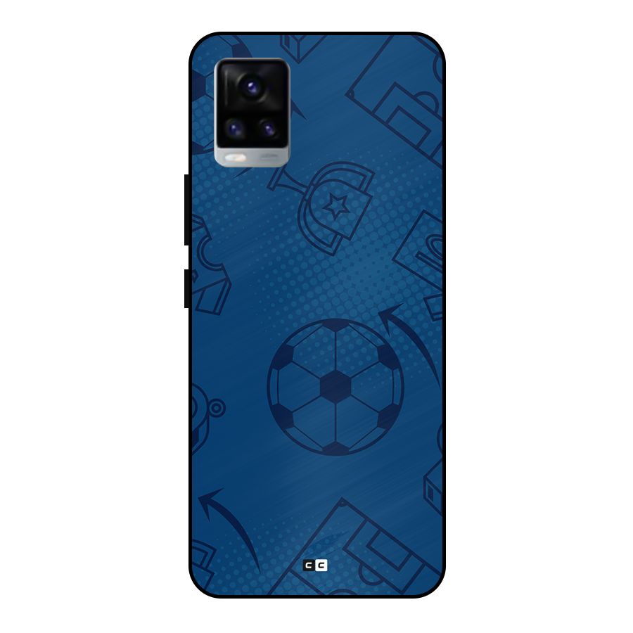 Football Texture Metal Back Case for Vivo V20 2021