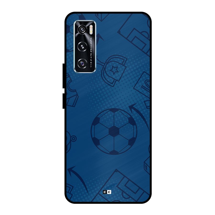 Football Texture Metal Back Case for Vivo V20 SE