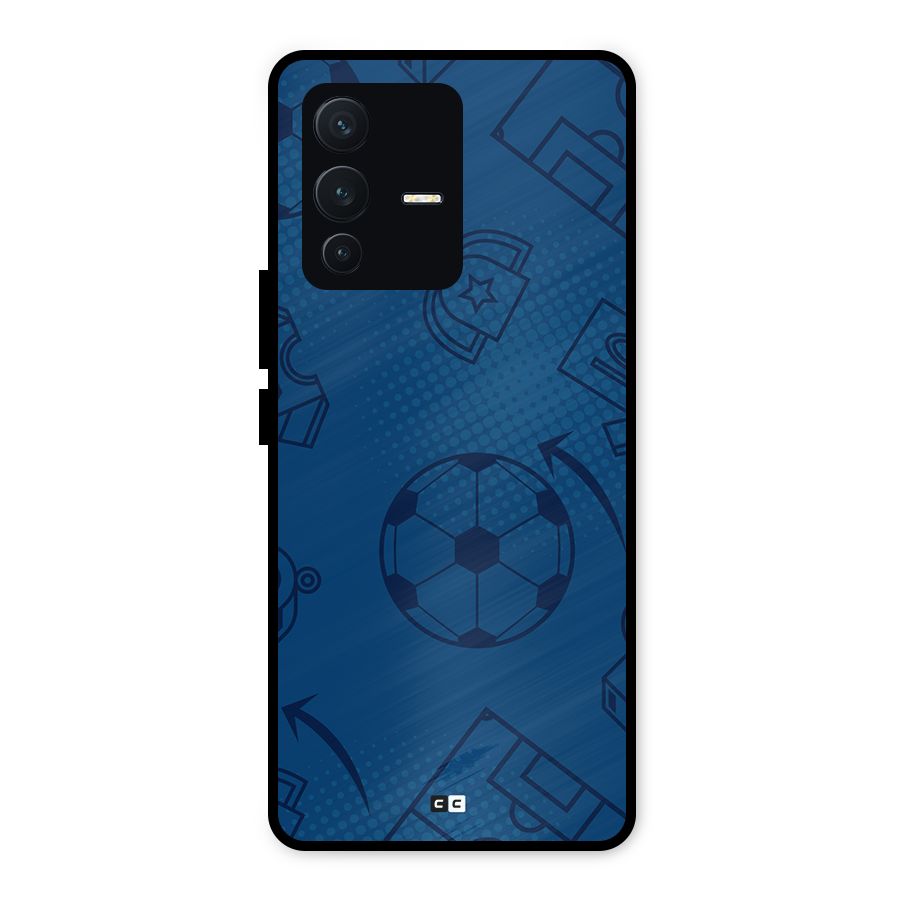 Football Texture Metal Back Case for Vivo V23 5G