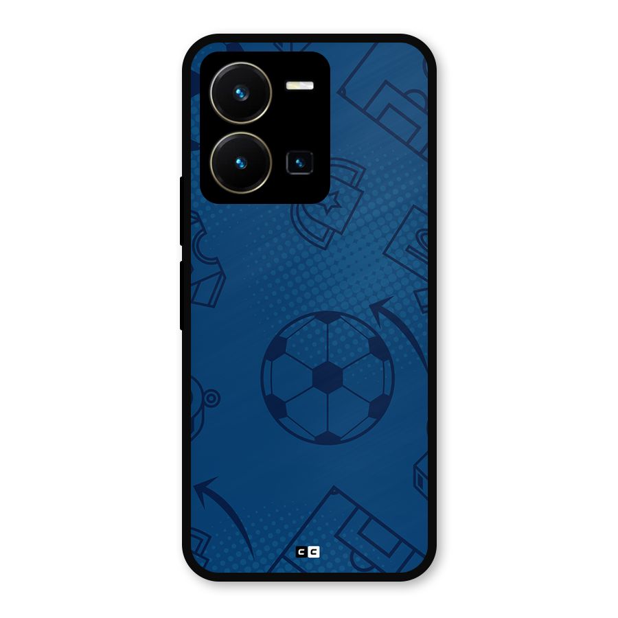 Football Texture Metal Back Case for Vivo Y35