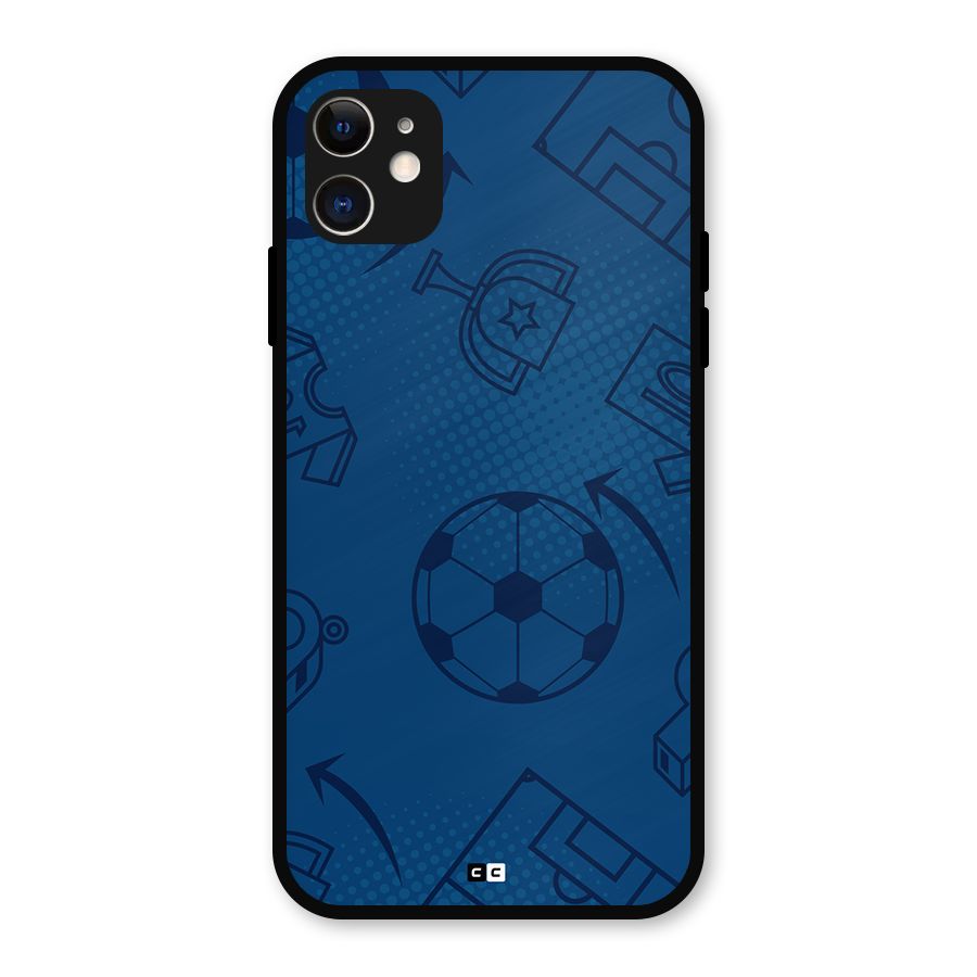 Football Texture Metal Back Case for iPhone 11