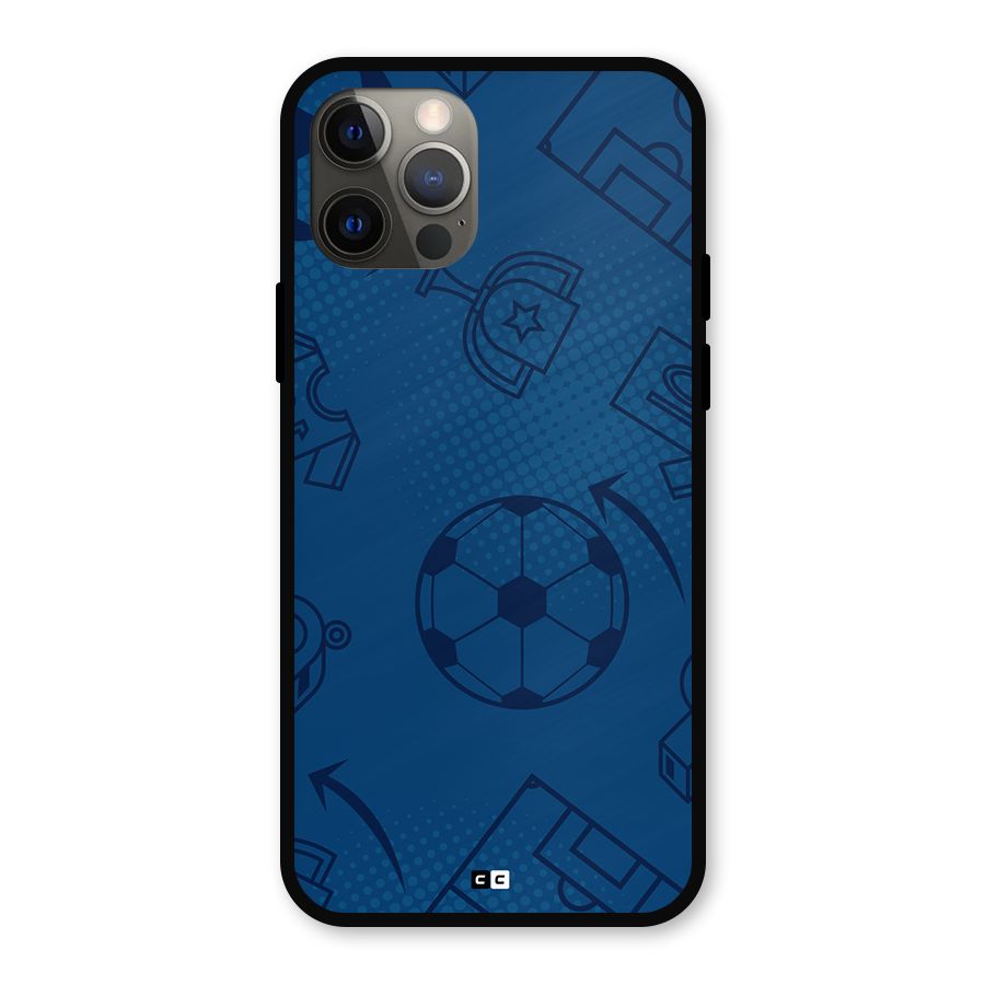 Football Texture Metal Back Case for iPhone 12 Pro