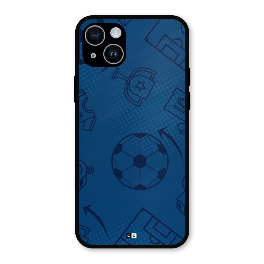 Football Texture Metal Back Case for iPhone 14