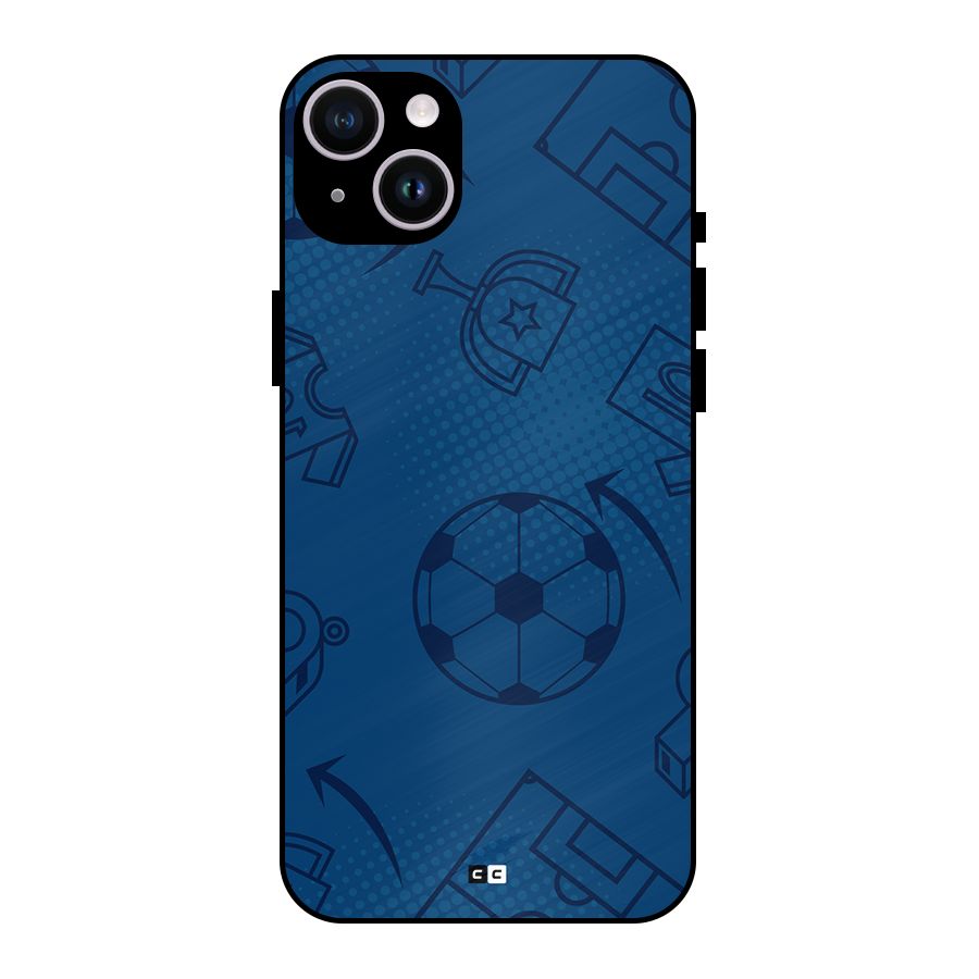 Football Texture Metal Back Case for iPhone 14 Plus