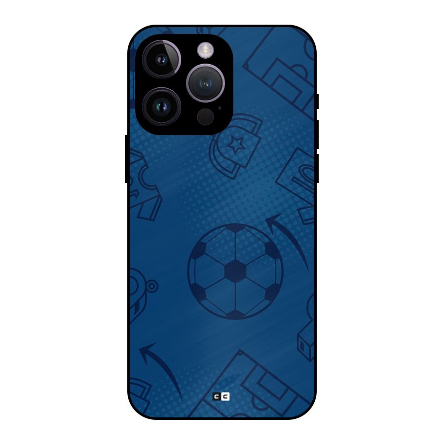 Football Texture Metal Back Case for iPhone 14 Pro Max