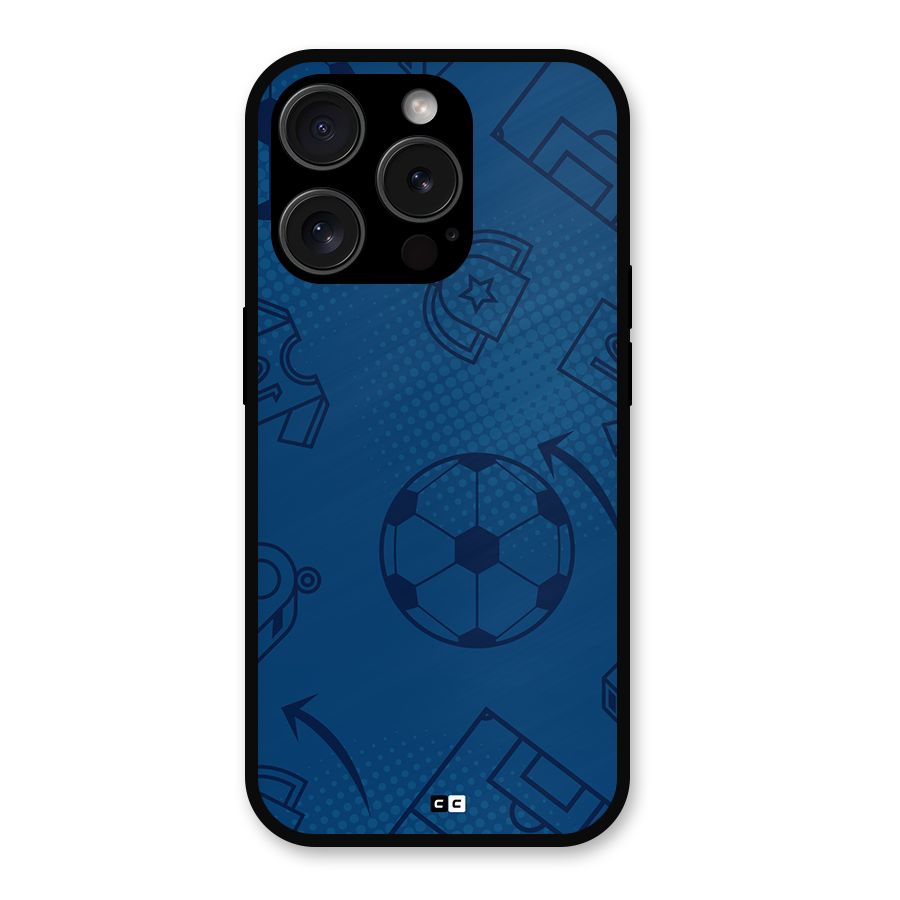 Football Texture Metal Back Case for iPhone 15 Pro